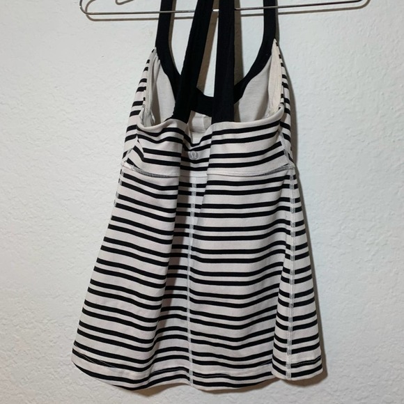 LULULEMON Twin Stripe Scoop Me Up Tank II Built In Bra Work Out Top - Picture 5 of 7